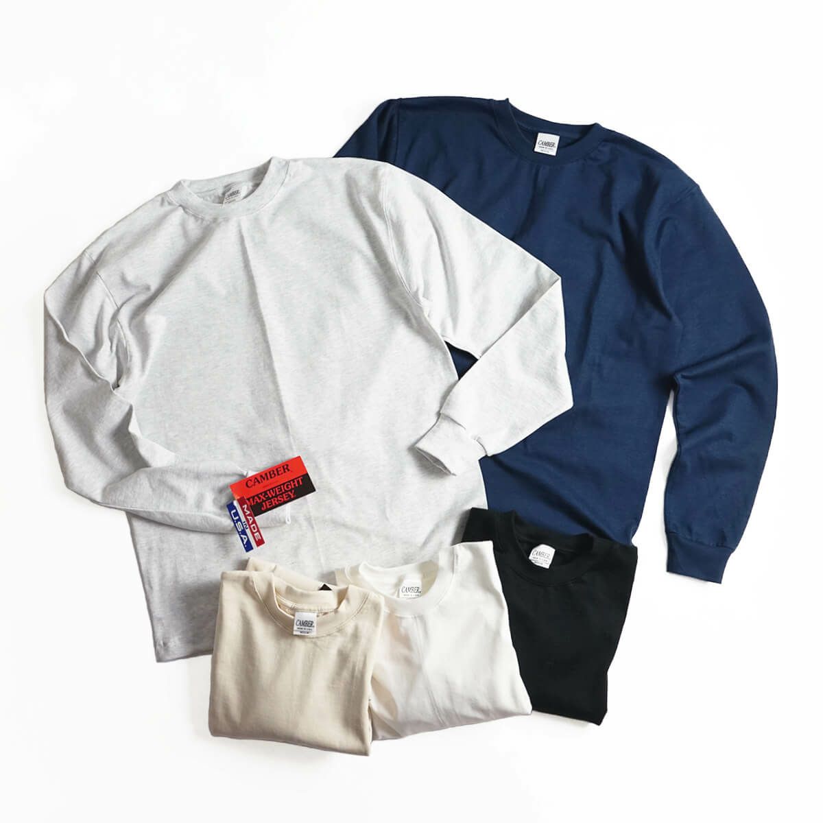 キャンバー 305 マックスウェイト 長袖Tシャツ ホワイト コーデ