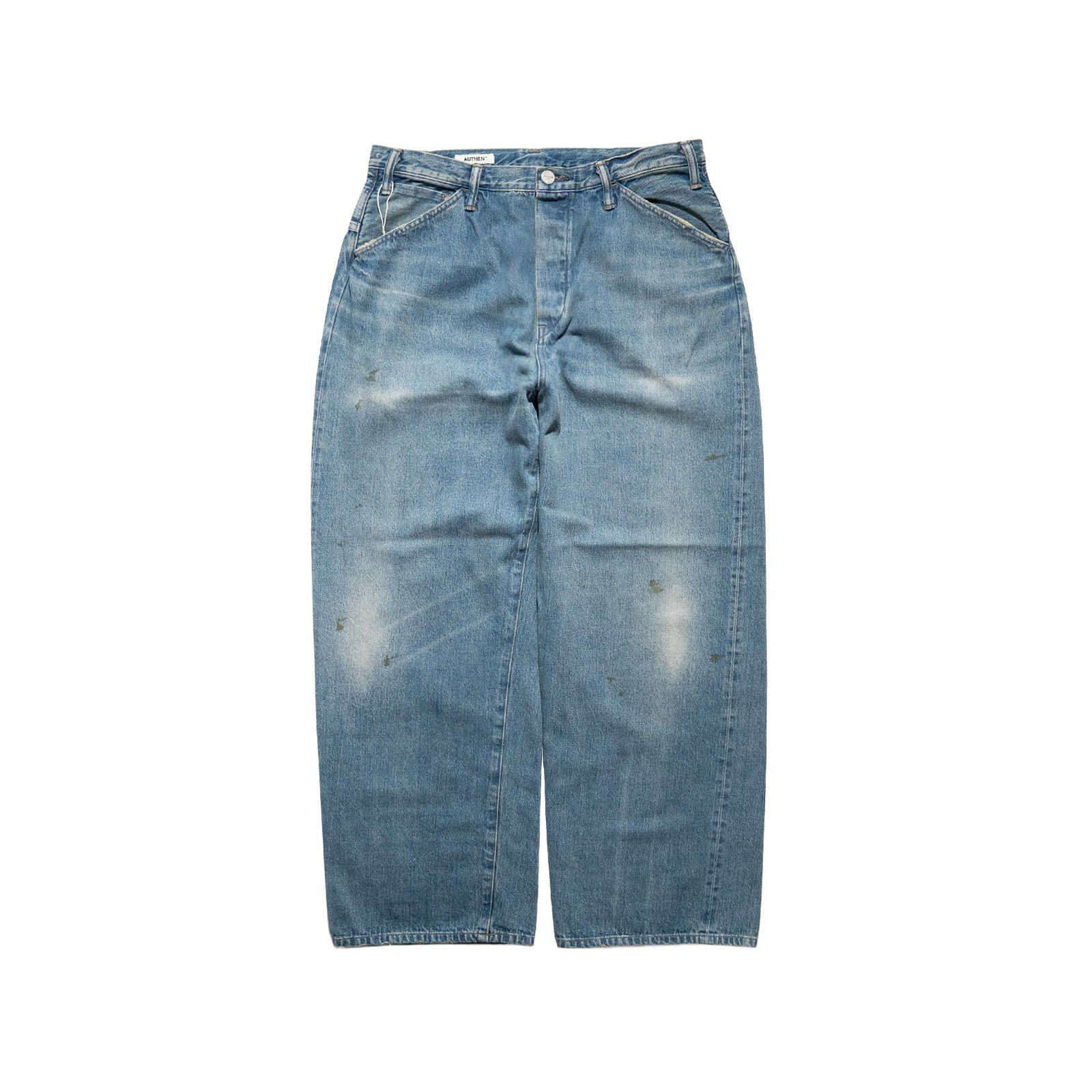 オーセン ヴィンテージ ワイドレッグ デニム ユーズド 加工デザイン