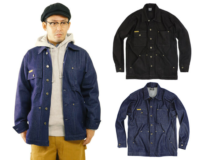 プリズンブルース PRISON BLUES デニムヤードコート リジッドブルー リンスドブラック アメリカ製 米国製 カバーオール ワークジャケット