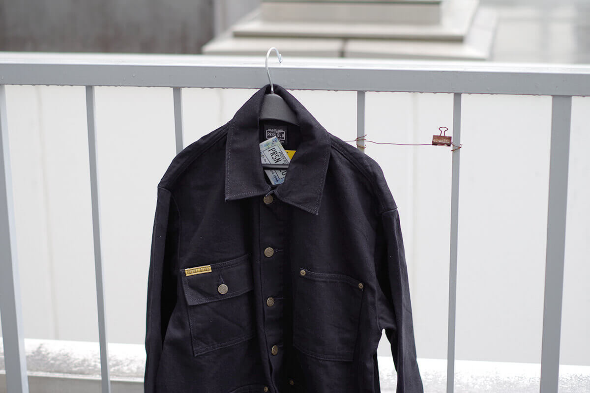 プリズンブルース PRISON BLUES デニムヤードコート 別注リンスドブラック アメリカ製 米国製 カバーオール