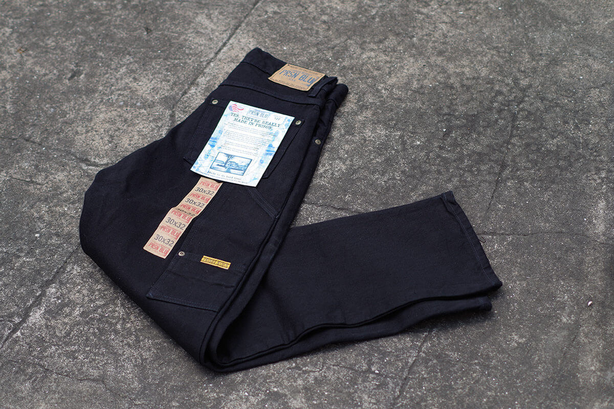 プリズンブルース PRISON BLUES ワークジーンズ リンスドブラック アメリカ製 米国製 デニム ペインターパンツ