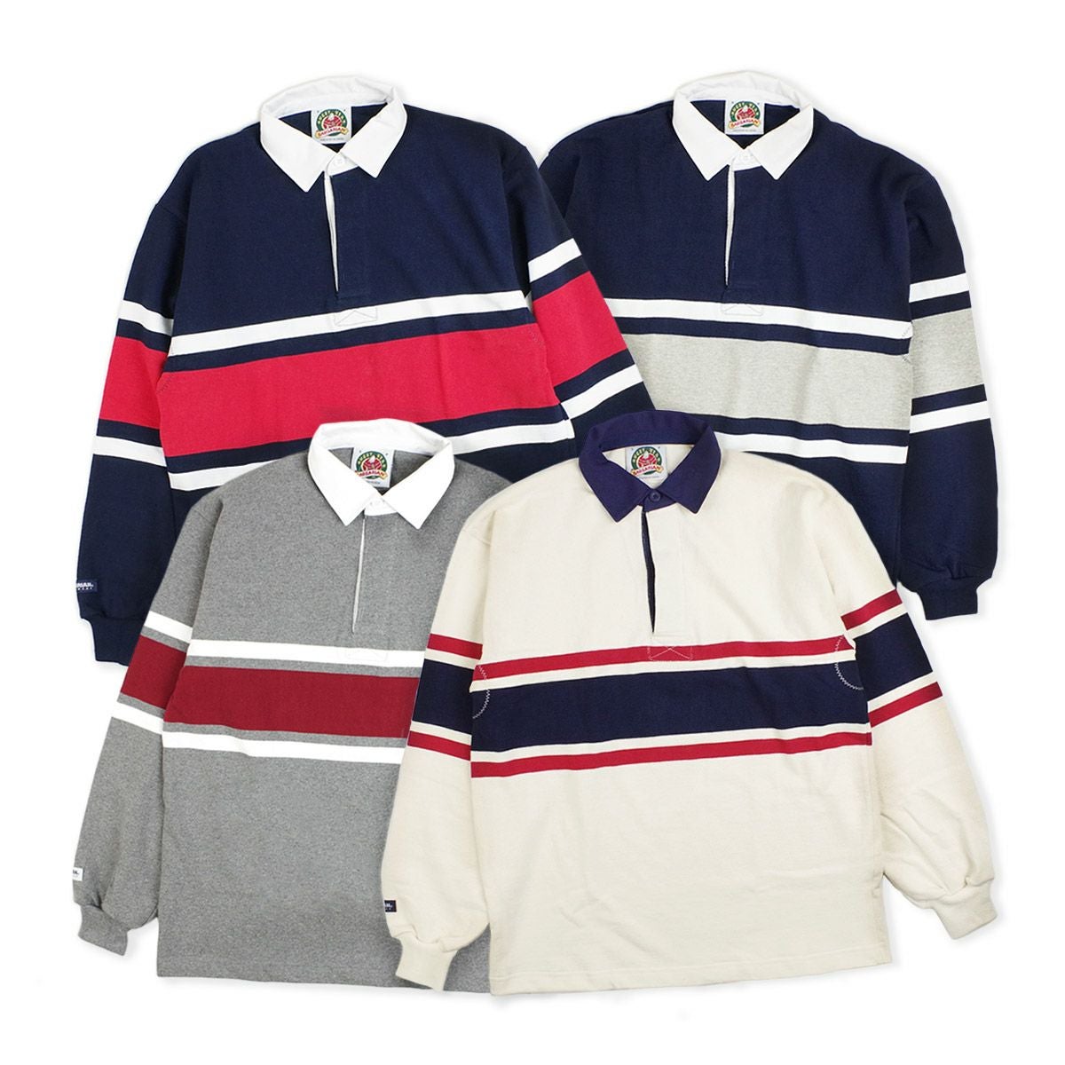 バーバリアン BARBARIAN クラシック ラグビーシャツ カレッジボーダー
