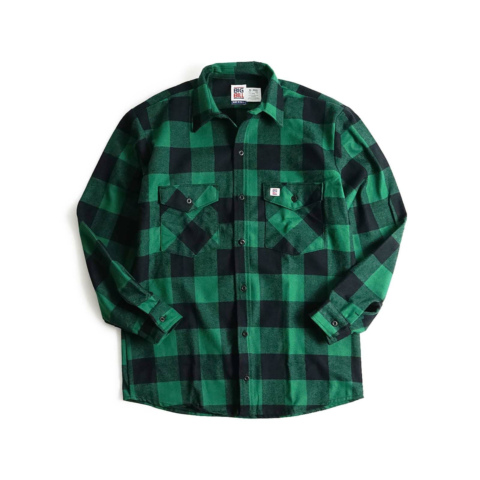 ビッグビルBIGBILL121ヘビーウェイトフランネルシャツアメリカ製カナダ製｜BRAWNYFLANNELHEAVYWEIGHTSHIRTMADEINUSA長袖シャツネルシャツメンズ9ozコットン100％綿レッドブラックホワイトグリーンブラックウォッチ