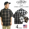 キャルトップCALTOP#2000オンブレチェック半袖フランネルシャツメンズS-XXXL米国製アメリカ製MADEINUSA