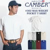 キャンバーCAMBER302マックスウェイト半袖ポケットTシャツ無地半袖厚手クルーネックMADEINUSA｜メンズアメリカ製米国製ポケTサイズSMLXL8オンス綿コットン100％ホワイト白ブラック黒