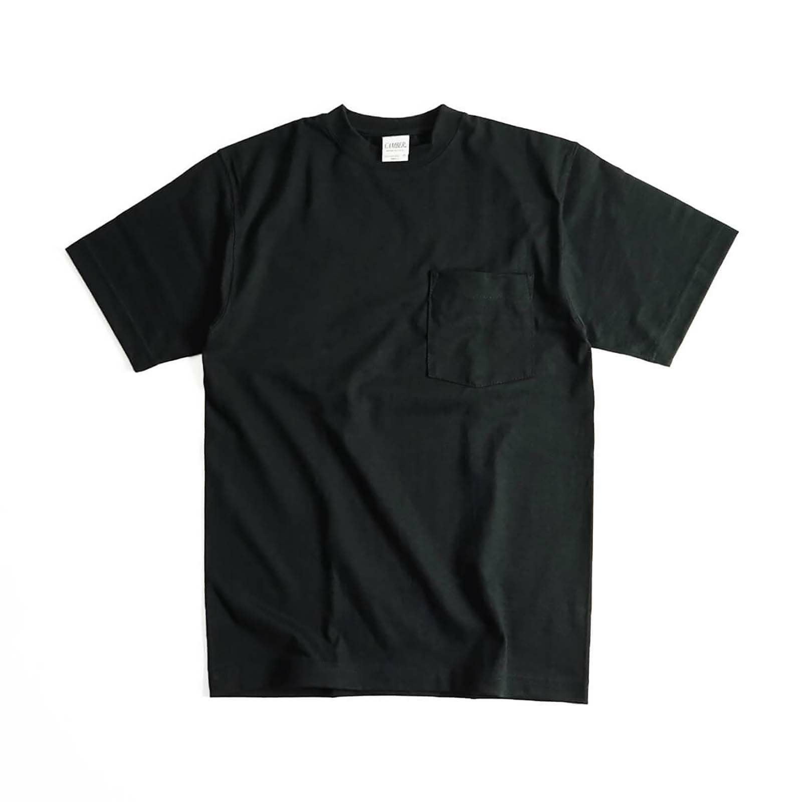 キャンバーCAMBER302マックスウェイト半袖ポケットTシャツ無地半袖厚手クルーネックMADEINUSA｜メンズアメリカ製米国製ポケTサイズSMLXL8オンス綿コットン100％ホワイト白ブラック黒