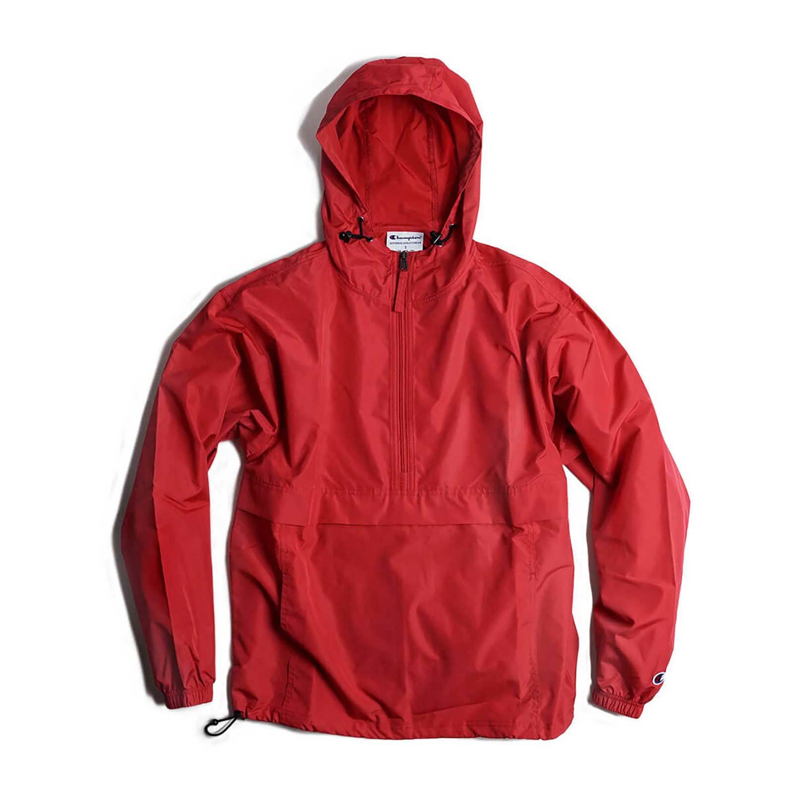 チャンピオンChampion#CO200パッカブルアノラックジャケット｜PACKABLEANORAKJACKETナイロンパーカーメンズウインドブレーカープルオーバーフードポリエステル製マイクロポプリン軽量耐風防水携帯収納グレーネイビーブラック