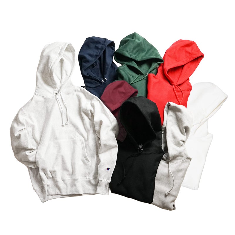 チャンピオンChampion#S101リバースウィーブプルオーバーフードスウェット単色青タグBIGSIZE