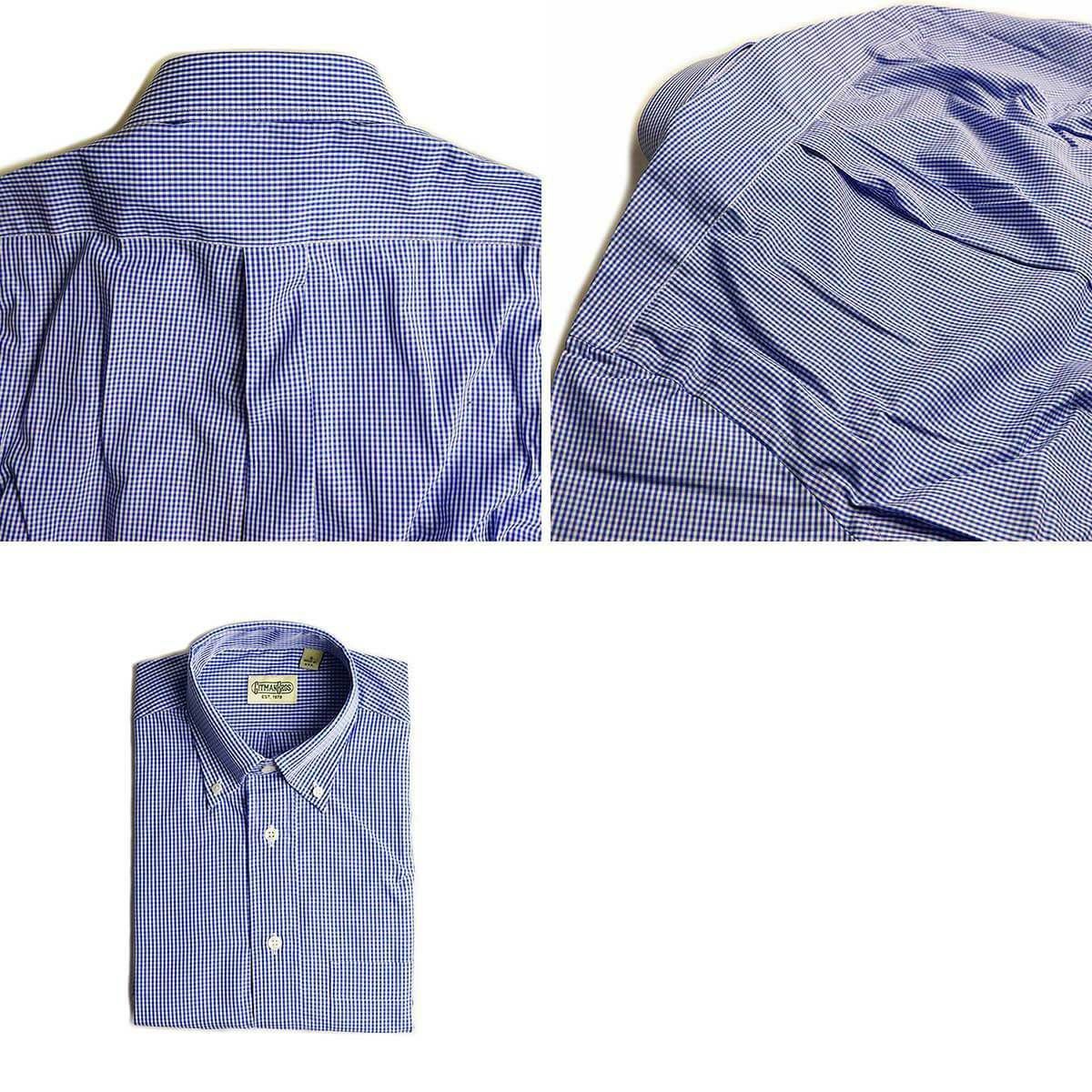 ギットマンブラザーズGitmanBros.ギンガムチェックボタンダウンシャツロイヤル/ホワイト