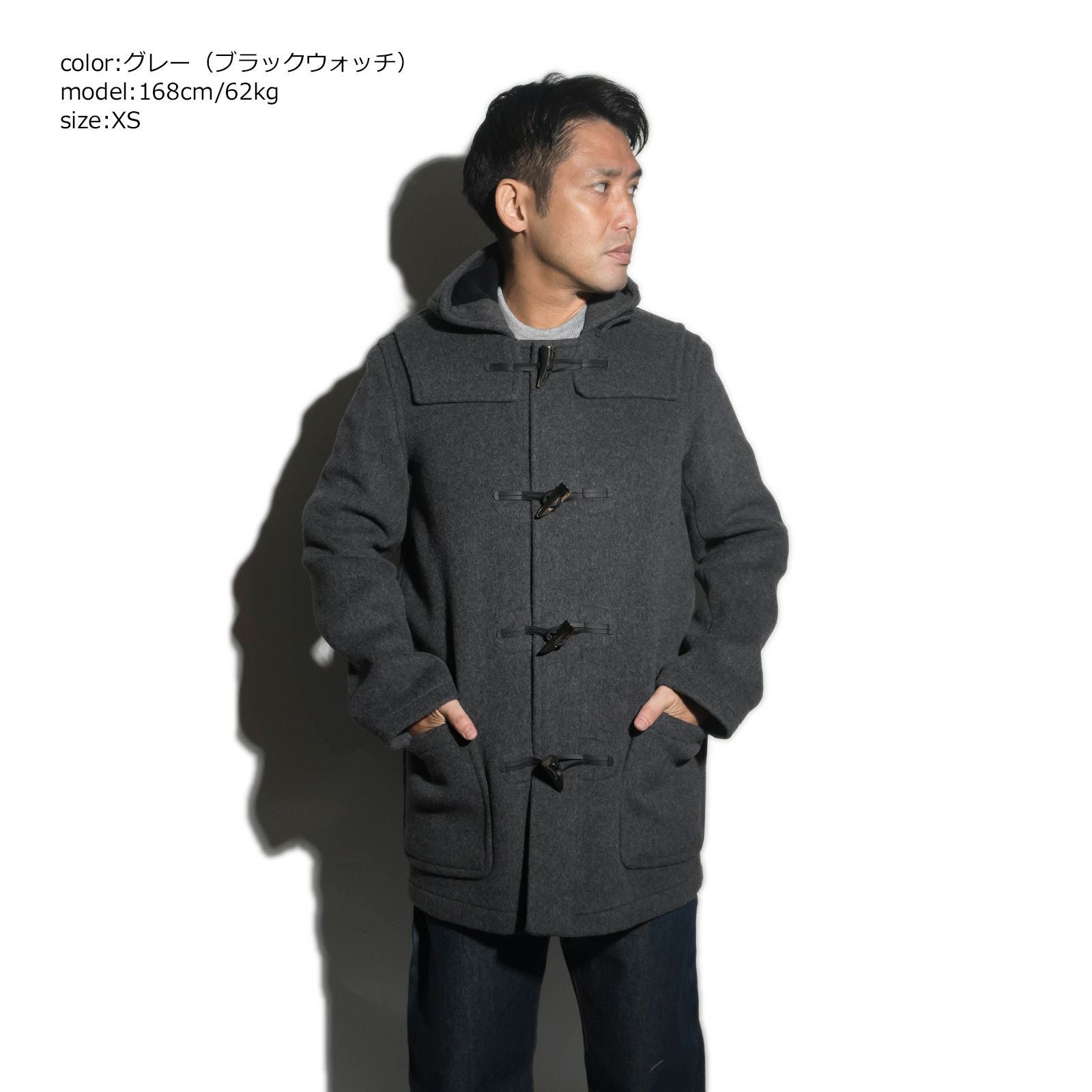 グローバーオールGLOVERALLMC3251ミッドレングスダッフルコート防寒英国製メンズハーフショート