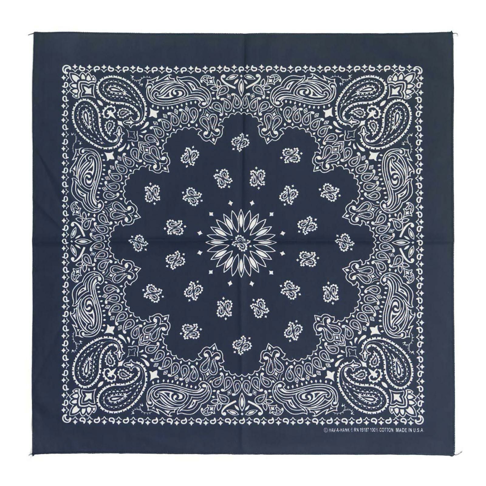 ハバハンクHAV-A-HANKバンダナアメリカ製トラディショナルペイズリーメンズレディースユニセックス男女兼用MADEINUSA綿100％コットン｜ハブアハンクハンカチ代わりにも赤白黒