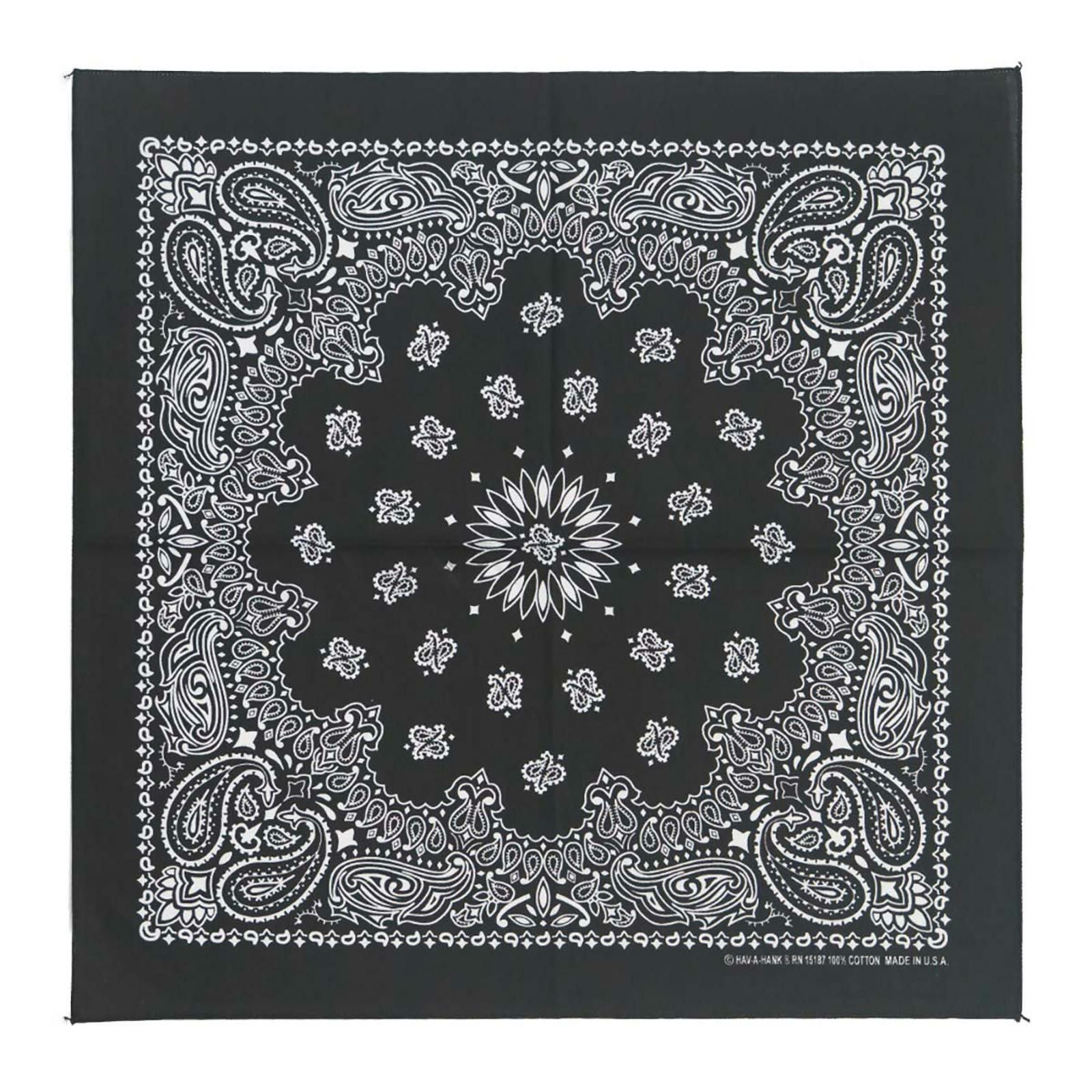 ハバハンクHAV-A-HANKバンダナアメリカ製トラディショナルペイズリーメンズレディースユニセックス男女兼用MADEINUSA綿100％コットン｜ハブアハンクハンカチ代わりにも赤白黒