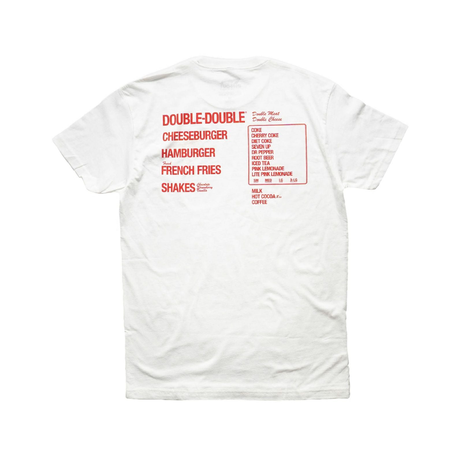 インアンドアウトバーガー半袖Tシャツメニューホワイト