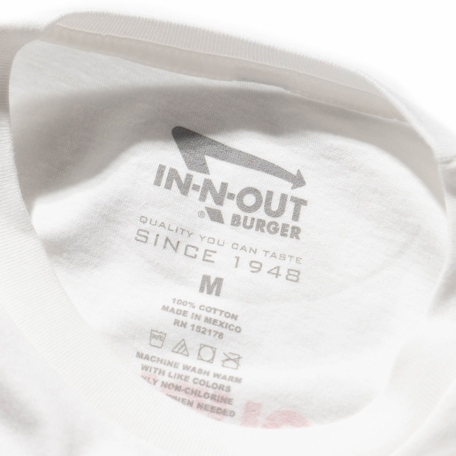 インアンドアウトバーガー半袖Tシャツメニューホワイト