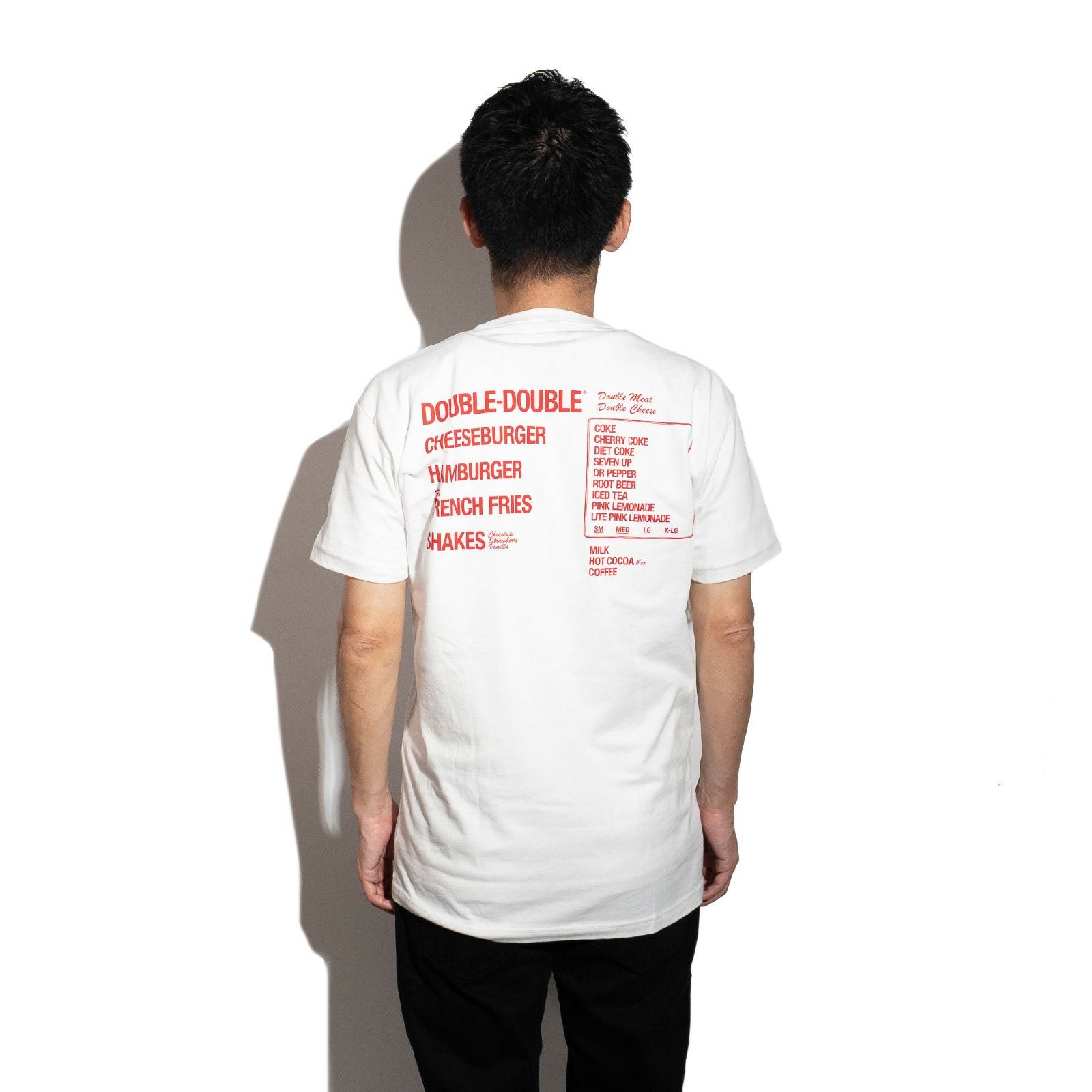 インアンドアウトバーガー半袖Tシャツメニューホワイト