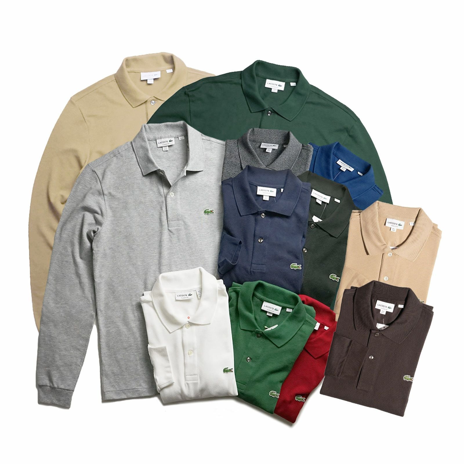 ラコステ LACOSTE L1312/L1313 長袖ポロシャツ 鹿の子 世界流通モデル