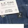L.C.キングLOT45LCカバーオールリジッドデニムMADEINUSA