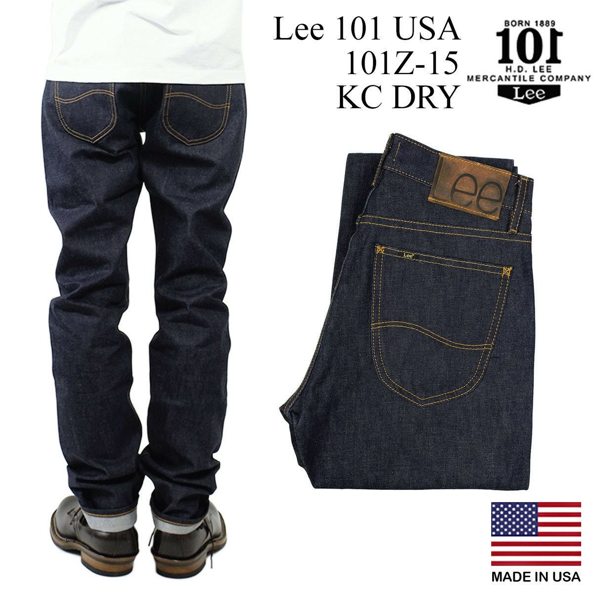 Lee 101 USA サルビッジ デニムパンツ 34インチ 101Z Lee - セルビッジ ジーンズ アメリカ綿 日本製 0 ライダース