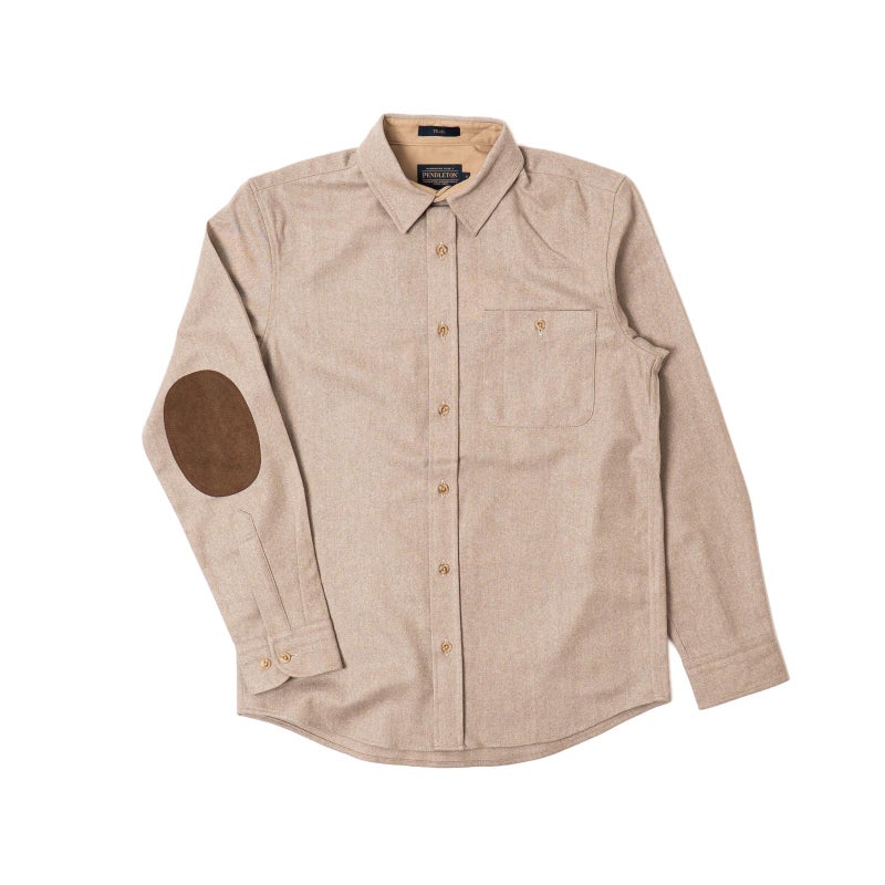 ペンドルトンPENDLETON長袖ウールシャツクラッシックトレイルシャツ(CLASSICTRAILSHIRTBLACKSOLIDエルボーパッチ）
