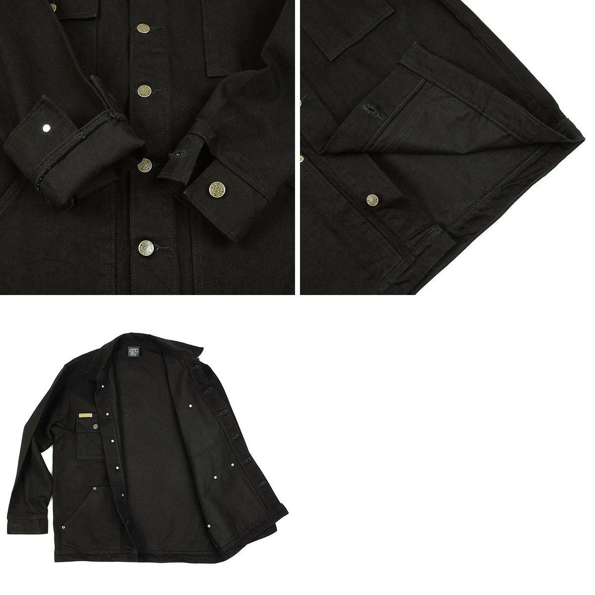 プリズンブルースPRISONBLUESデニムヤードコート別注リンスドブラック