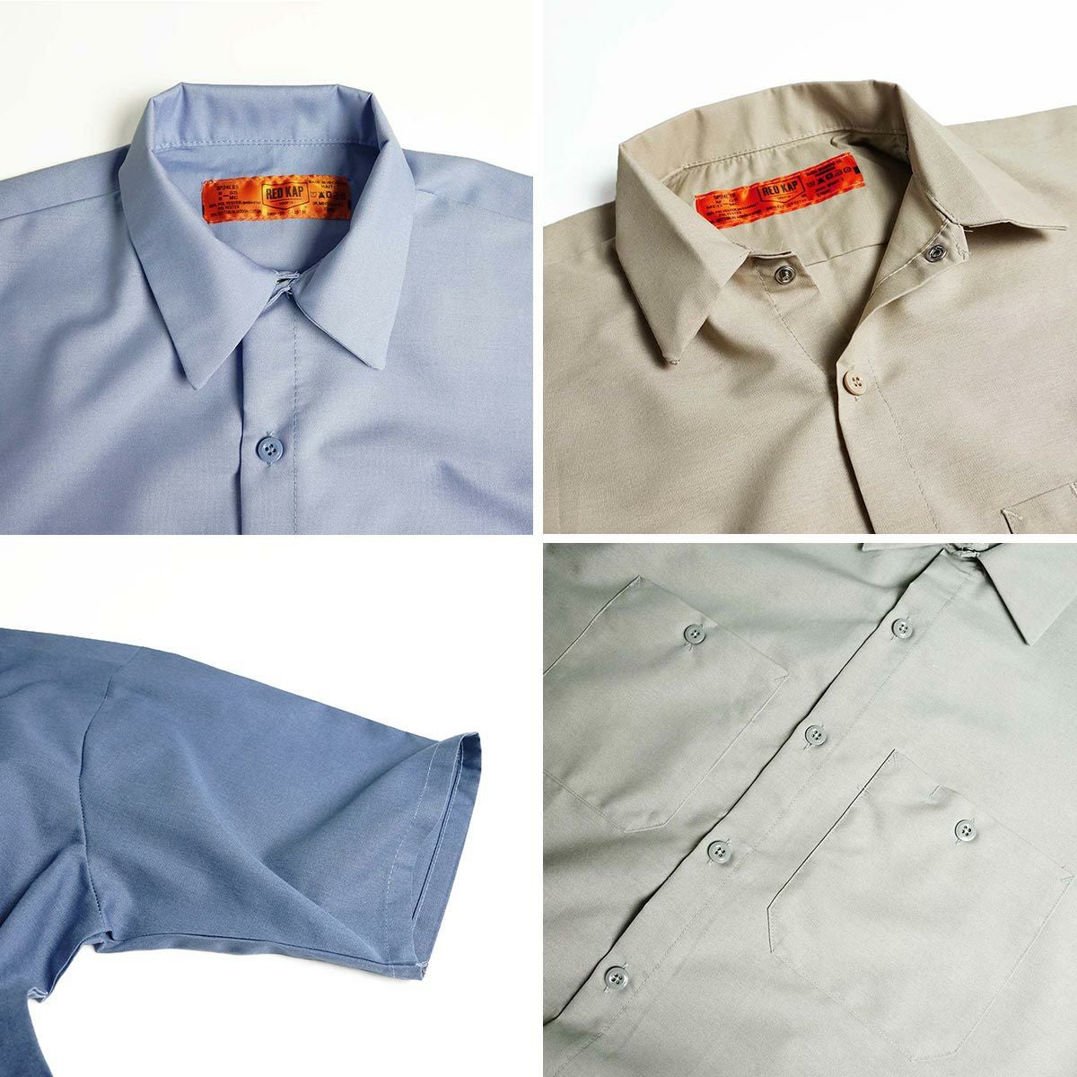 レッドキャップREDKAP#SP24半袖インダストリアルワークシャツ無地INDUSTRIALS/SWORKSHIRT｜メンズ半袖シャツシワに強く、汚れにくいワークブランドホワイトネイビーブラックグレーブルー白黒紺