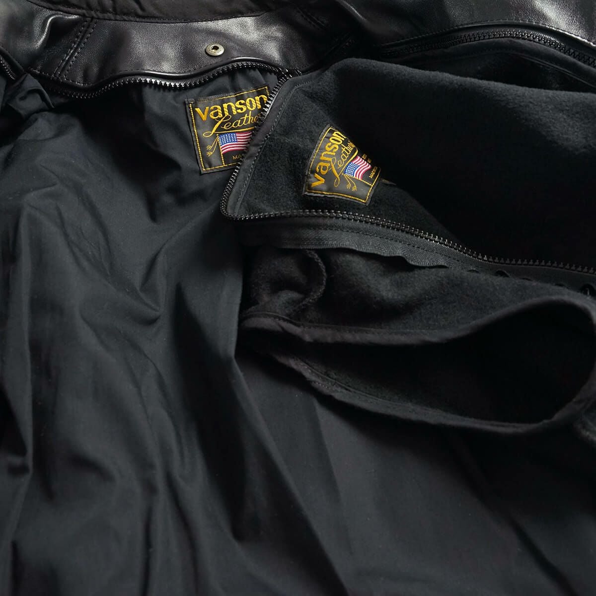バンソンVANSONMODELBシングルライダースブラック(アメリカ製米国製スタンドカラーレザージャケット革ジャン）