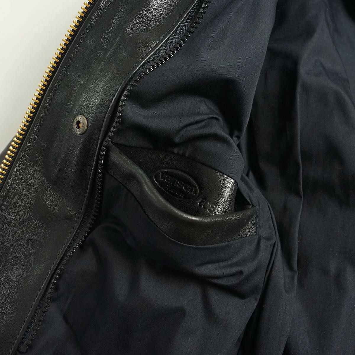 バンソンVANSONMODELBシングルライダースブラック(アメリカ製米国製スタンドカラーレザージャケット革ジャン）