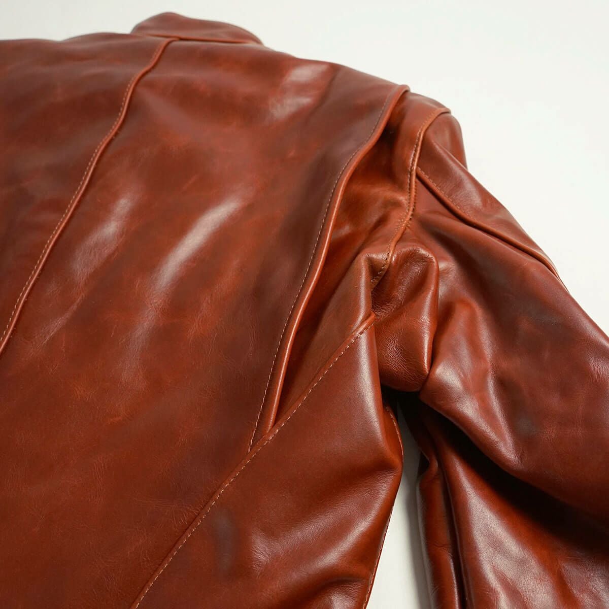 バンソンVANSONMODELBシングルライダースオクタゴン(アメリカ製米国製スタンドカラーレザージャケット革ジャンブラウン）