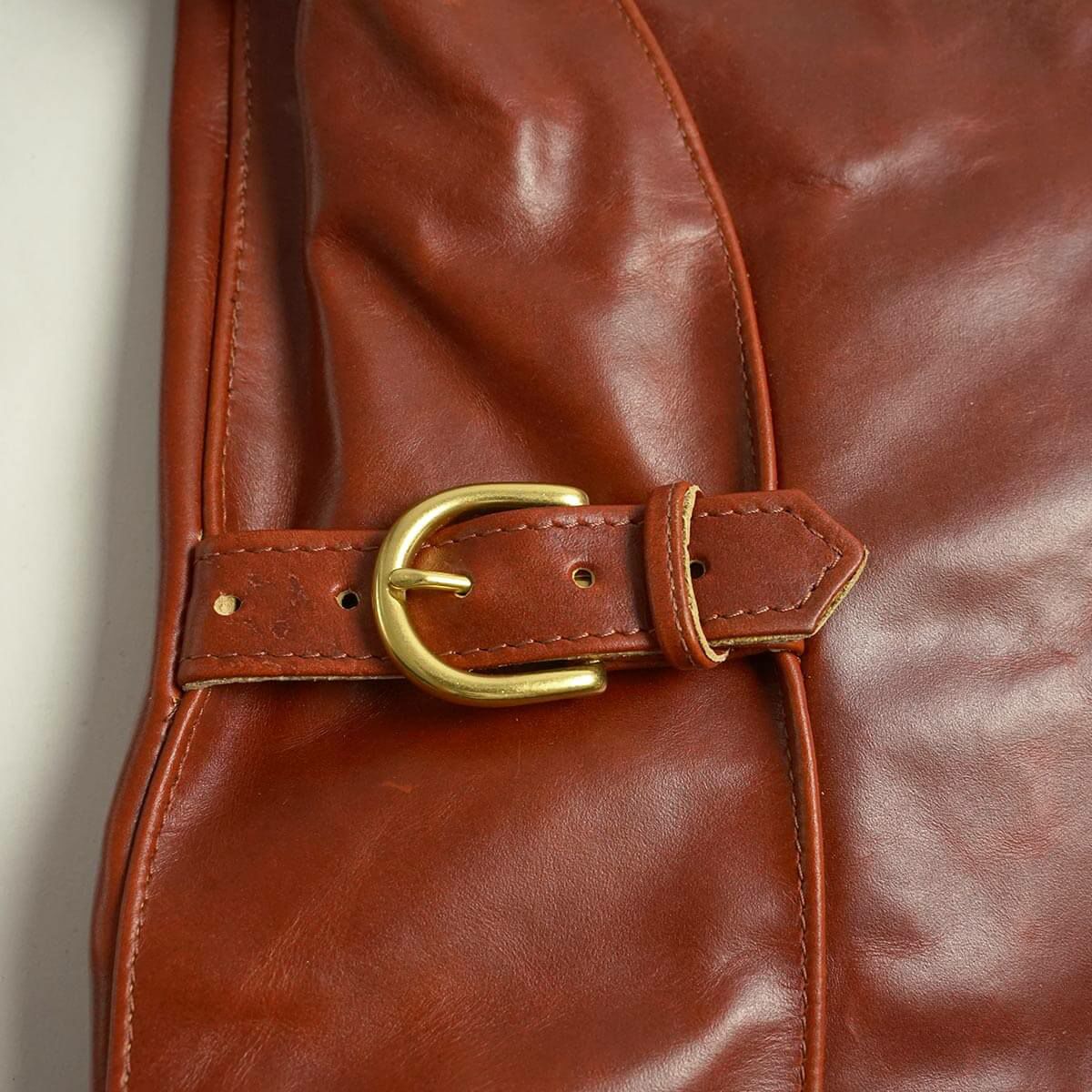 バンソンVANSONMODELBシングルライダースオクタゴン(アメリカ製米国製スタンドカラーレザージャケット革ジャンブラウン）