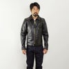 バンソンVANSONENFシングルライダースブラック｜シングルライダースメンズアメリカ製MADEINUSAエンフィールド襟付レザージャケットアウター革ジャン牛革本革カウハイド内ポケット定番黒サイズ32-46