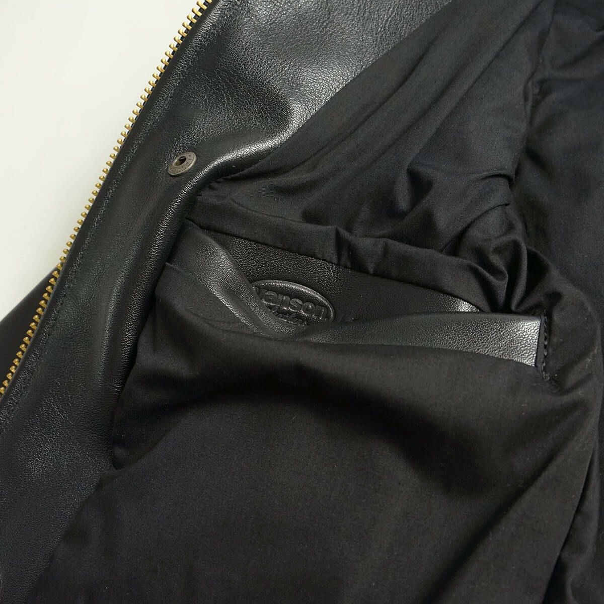 バンソンVANSONENFシングルライダースブラック(アメリカ製米国製エンフィールド襟付レザージャケット革ジャン）