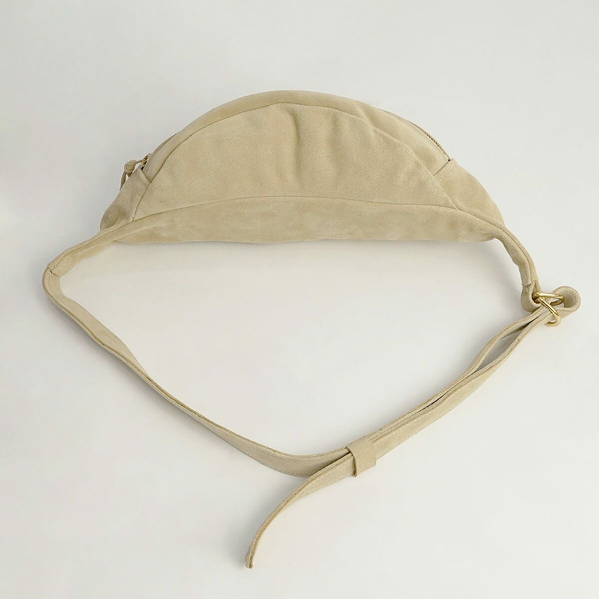 バンソンVANSONレザーポーチラージファニーパックタンスエード｜定番メンズレディースユニセックスLARGEFANNYPACK別注シンプル本革革バッグ鞄かばんスウェードベージュ内側にジップポケット