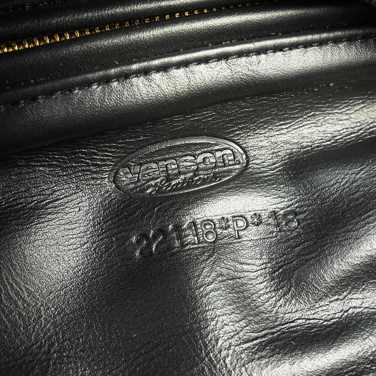 バンソンVANSONレザーポーチラージファニーパックブラック(LARGEFANNYPACK）