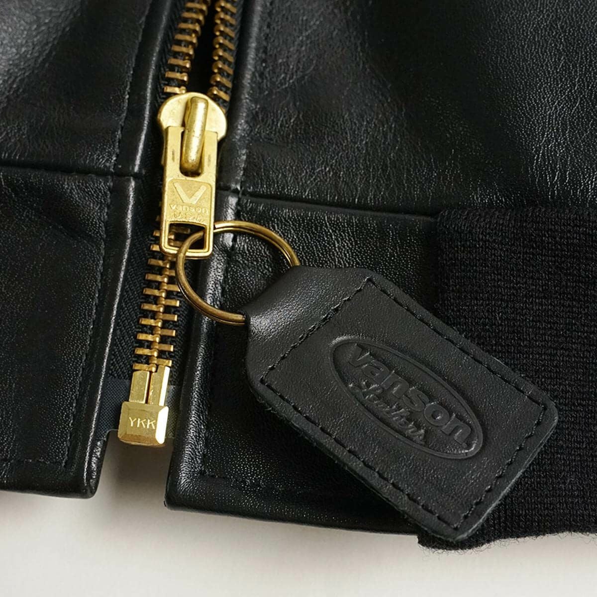 バンソンVANSONTJチームジャケットブラック(アメリカ製米国製レザージャケットスタジャン革ジャン）