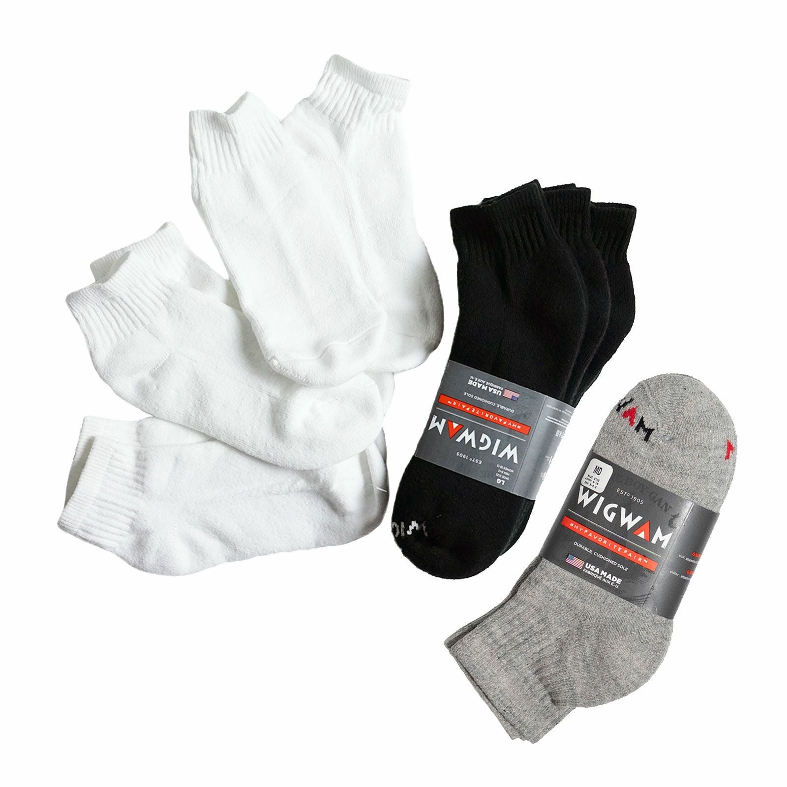 希少　wigwam ウィグワム　スポーツソックス　米国購入　アスレチック　５組 返品不可】ウィグワム Wigwam クオーターソックス スーパー60 3足