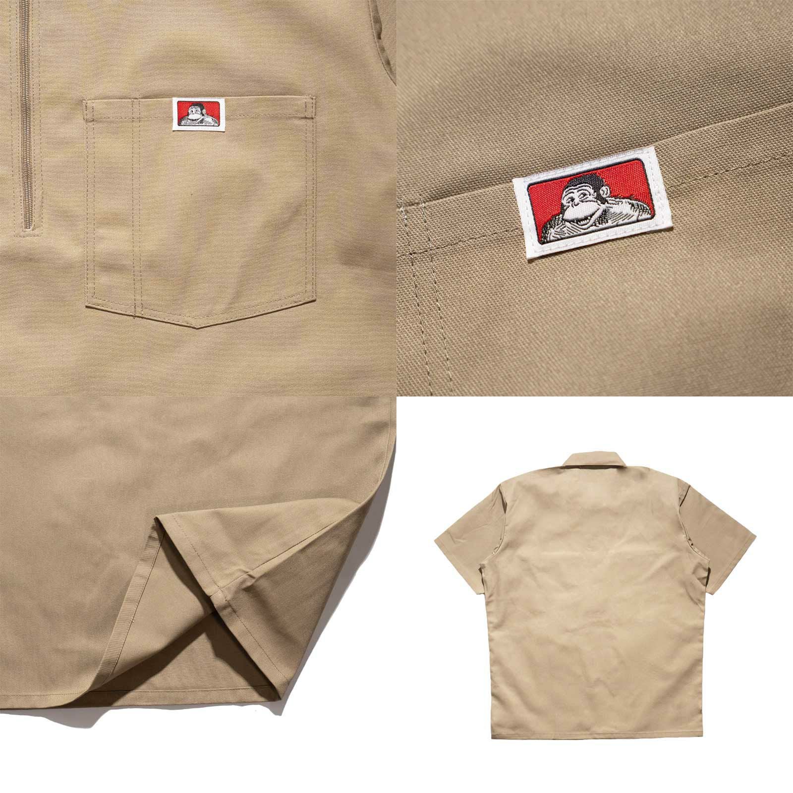 ベンデイビスBENDAVIS半袖1/2ジップワークシャツアメリカ流通モデル