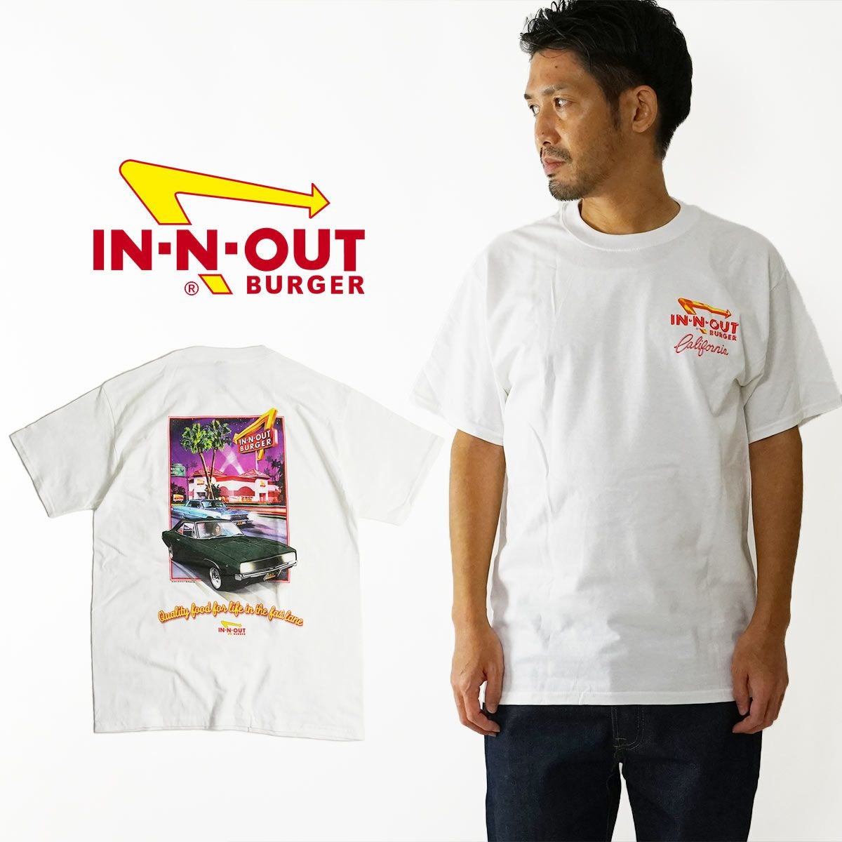 インアンドアウトバーガー半袖Tシャツ2004フレッシュアンドファーストカリフォルニアホワイト