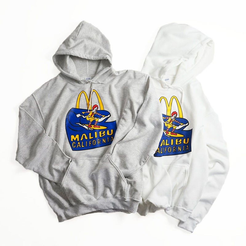マクドナルドプルオーバーフードスウェット波乗りドナルドマリブ店限定BIGSIZE