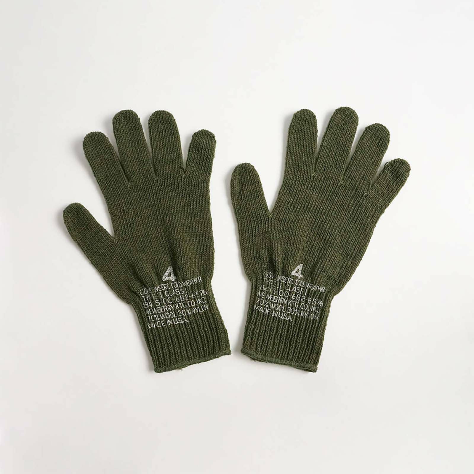 ロスコROTHCOG.I.グローブライナー（メンズ3-5ウール手袋軍手インナーグローブミリタリーアメリカ製米国製ミルスペックA-A-55119）