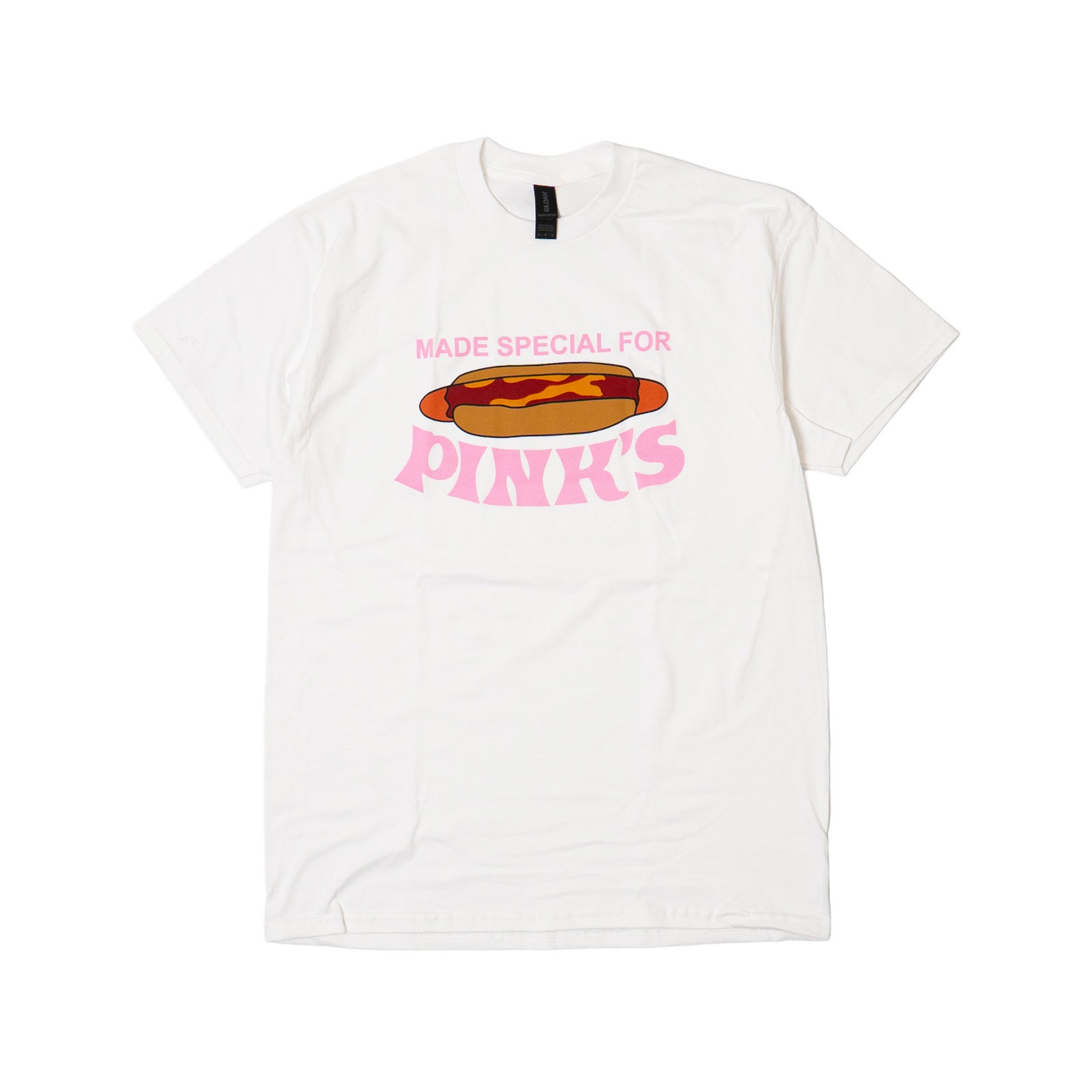 ピンクスホットドッグスPINK’SHOTDOGS半袖Tシャツ別注ピンクスフロントプリント（メンズS-XXL海外買い付けご当地）