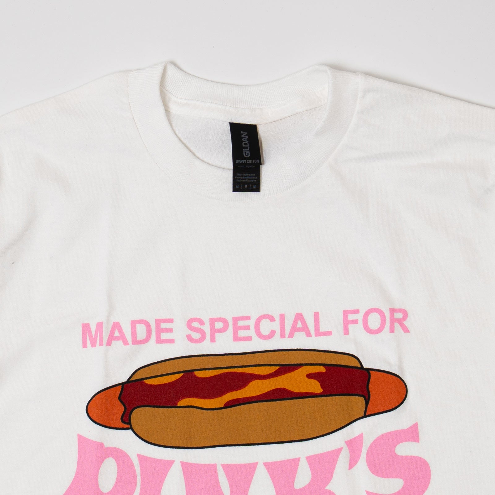 ピンクスホットドッグスPINK’SHOTDOGS半袖Tシャツ別注ピンクスフロントプリント（メンズS-XXL海外買い付けご当地）