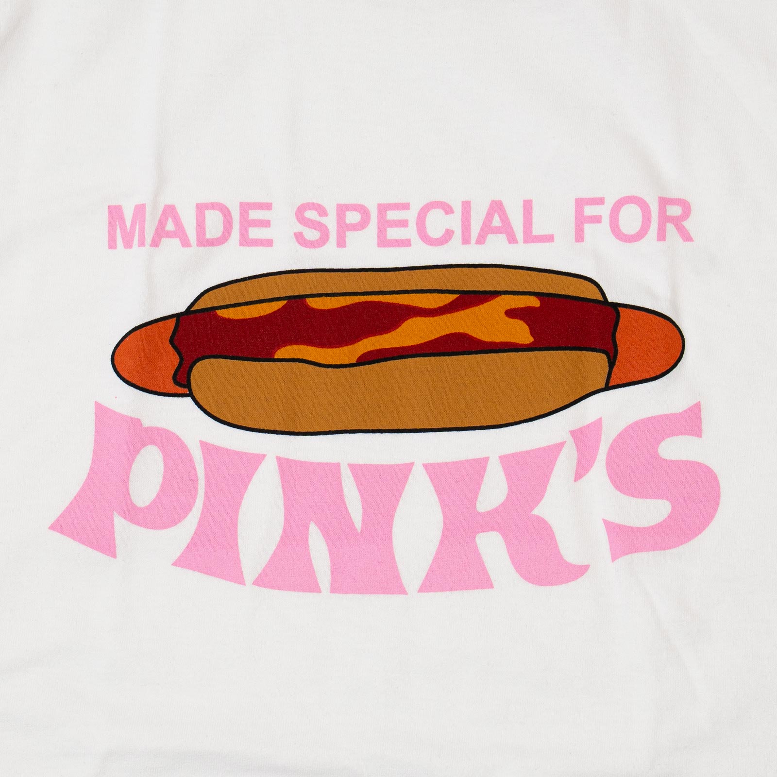 ピンクスホットドッグスPINK’SHOTDOGS半袖Tシャツ別注ピンクスフロントプリント（メンズS-XXL海外買い付けご当地）