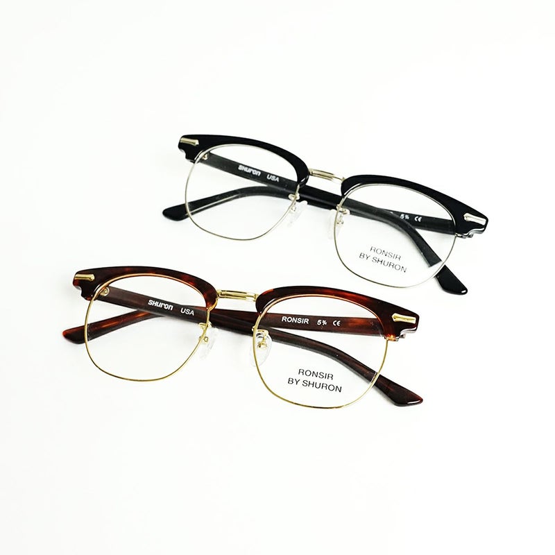 シュロンSHURONメガネフレームロンサー(眼鏡アメリカ製米国製サーモントブロウコンビエボニートータス）