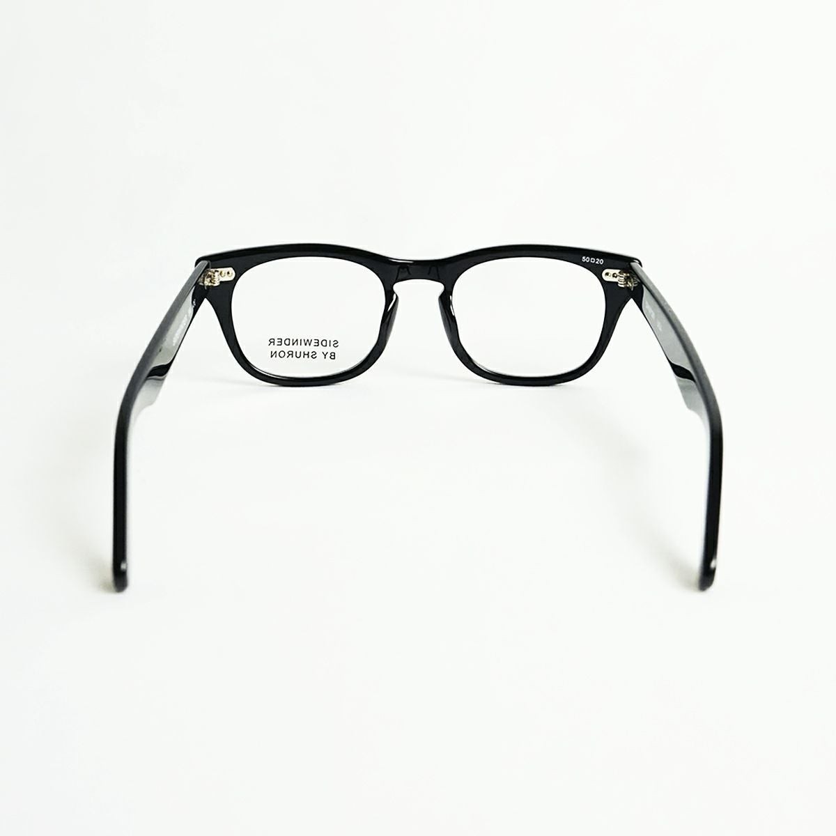 シュロンSHURONメガネフレームサイドワインダー(眼鏡アメリカ製米国製ウエリントンセルフレームエボニーデミアンバー）