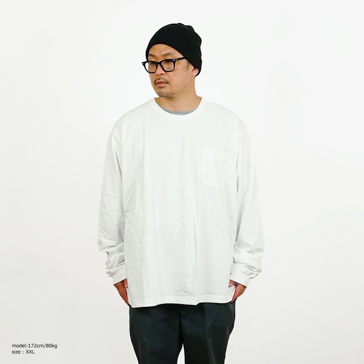ベイサイドBAYSIDEJalana別注7オンス長袖バインダーネックポケットTシャツユニオンメイドビッグサイズ大きいサイズ