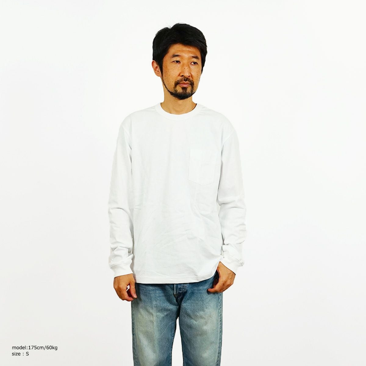 ベイサイドBAYSIDEJalana別注7オンス長袖バインダーネックポケットTシャツユニオンメイド
