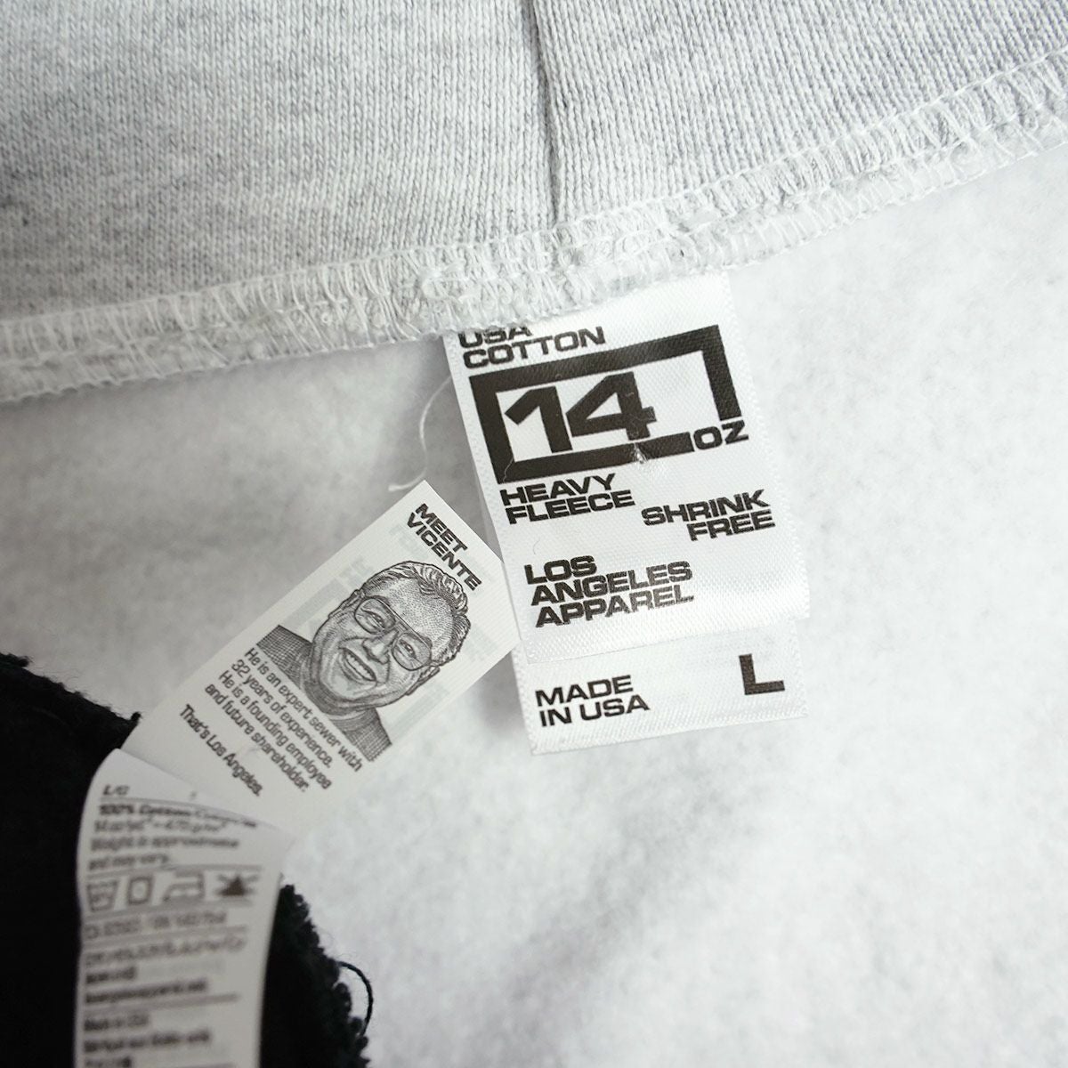 ロサンゼルスアパレルLOSANGELESAPPARELHF1014オンスヘビーフリースジップアップフードスウェット｜パーカーメンズボックスシルエットアメリカ製MADEINUSAロスアパグレーブラック黒ホワイト白ネイビーサイズS-XXL