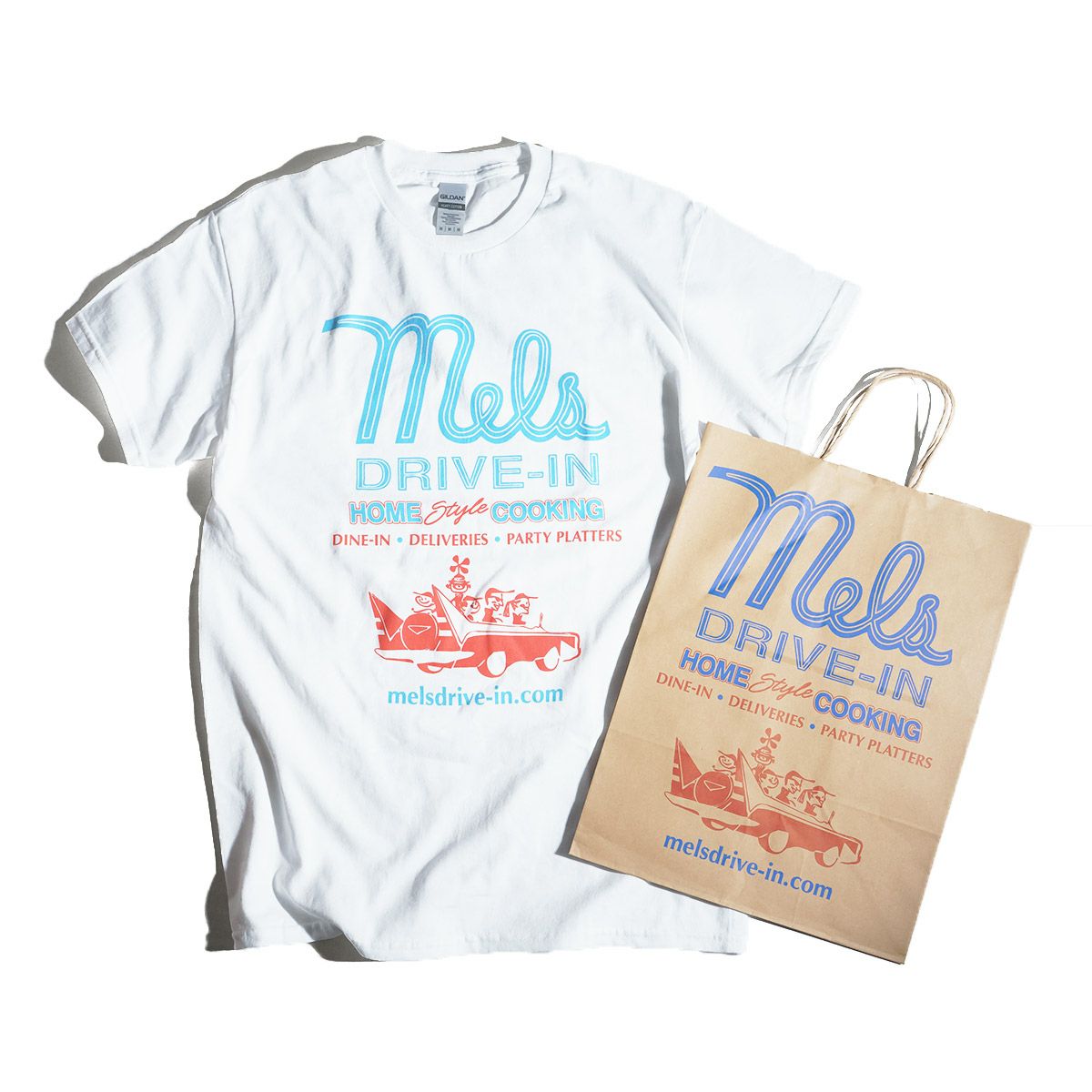 メルズドライブイン Mel's DRIVE-IN 別注 半袖 ペーパーバッグTシャツ