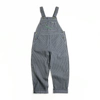 キーKEYヒッコリーストライプビブオーバーオール（273-47メンズ30-46インチ作業服作業着つなぎ12オンス）