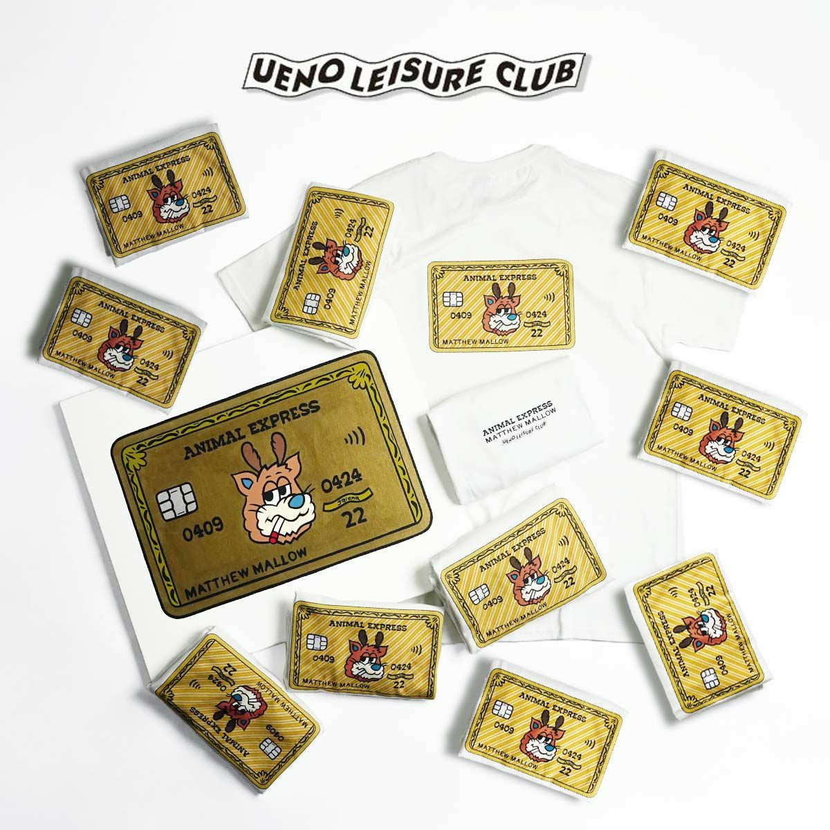 ウエノレジャークラブUENOLEISURECLUBマシューマローポップアップアニマルエクスプレス限定半袖Tシャツ（メンズレディースユニセックスS-XXLMATTHEWMALLOWCoffeebyJalanaギルダン)